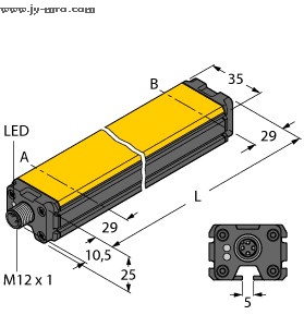 100001933,感应式直线位移传感器,LI200P0-Q25LM0-ELIU5X3-H1151